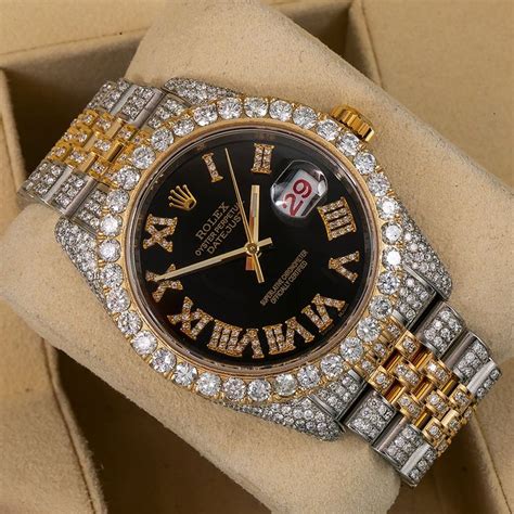 rolex black diamond watch|diamond rolex watch price.